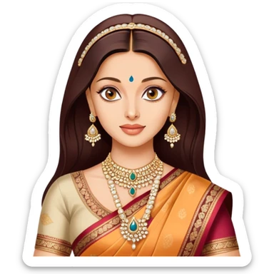Aishwarya Rai in a saree, traditional Indian outfit, jewelry sticker