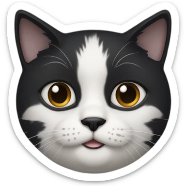 Cat with black fur and black eyes  sticker
