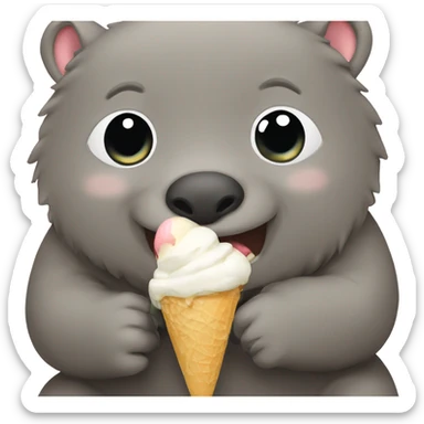 wombat eating ice cream sticker