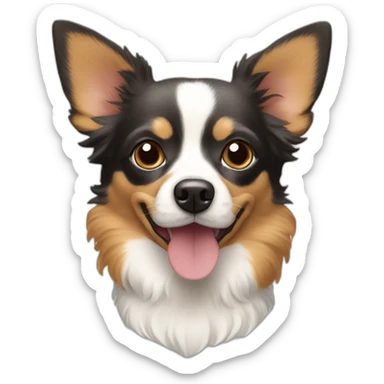 tri-color chihuahua, australian shepherd dog mix sticker