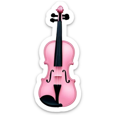 soft pastel pink violin with peonies and glitter sticker