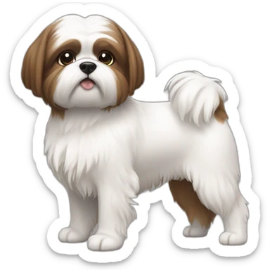 Shitzu dog female white and brown sticker