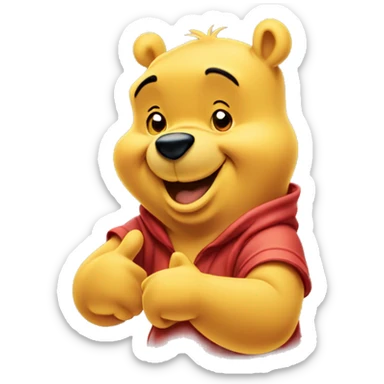 Winnie the pooh doing a thumbs up sticker