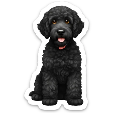 Black labradoodle with white just on bottom chin sticker