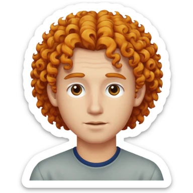 curly dyed haired man sticker