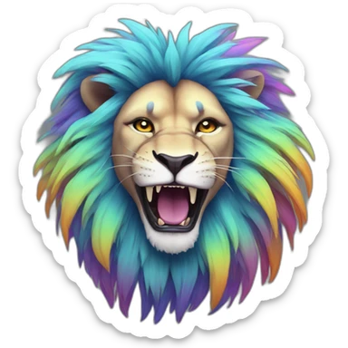 Trippy lion sticker