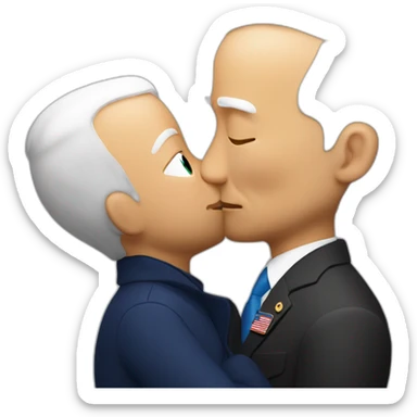 Vladimir Zelenskiy kisses Joe Biden sticker