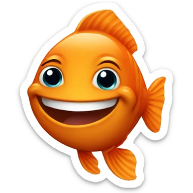 Smiling orange fish sticker