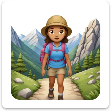 girl back packing mountains background  sticker