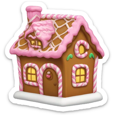 A pink gingerbread house sticker