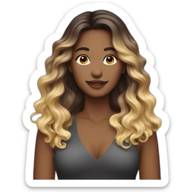 Long wavy ombré hair woman sticker