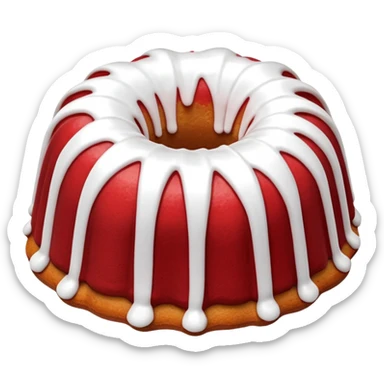 Bundt red cake and white frosting  sticker