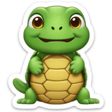 Tortue qui est sur un chat sticker
