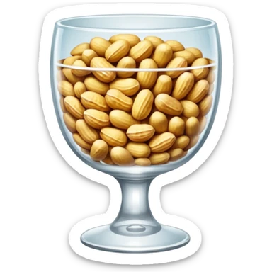 a crystal goblet filled with shelled peanuts sticker