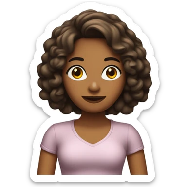 Chica mulata con cabello rizado  sticker