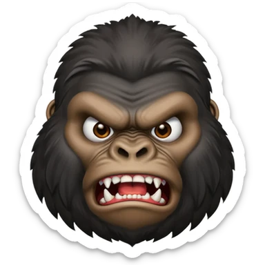 A black gorilla angry face sticker