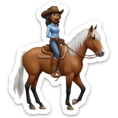 a little cowgirl on a horse  sticker