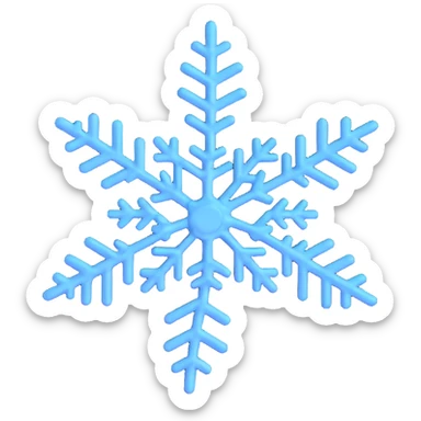 3D icon of a snowflake, symbolizing low temperature sticker