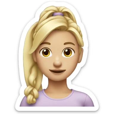 Blonde girl With a ponytail  sticker