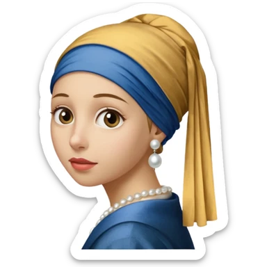 Girl with a Pearl Earring painting sticker
