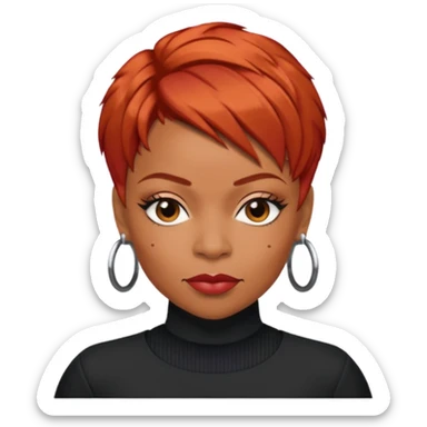Tionne T-Boz Watkins with short red hair sticker