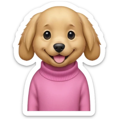 Udělat emoji z mého psa s růžovým svetrem  sticker