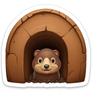Mole in mole hole sticker
