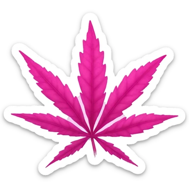 Pink weed leaf sticker