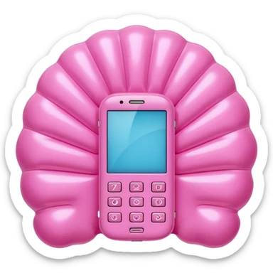 vintage rococo pink inflatable puffy shell phone sticker
