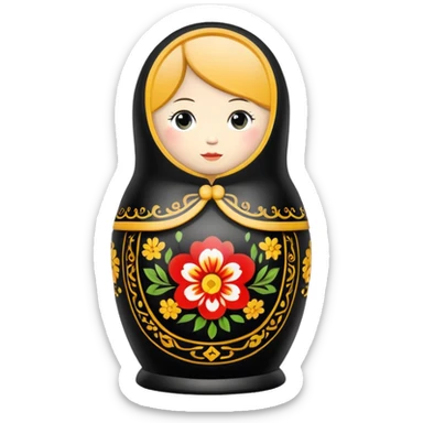 matryoshka black sticker