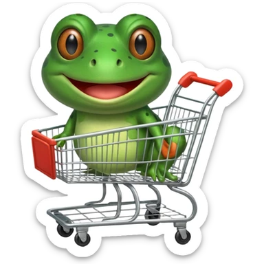 bufo meme frog using a shopping card sticker