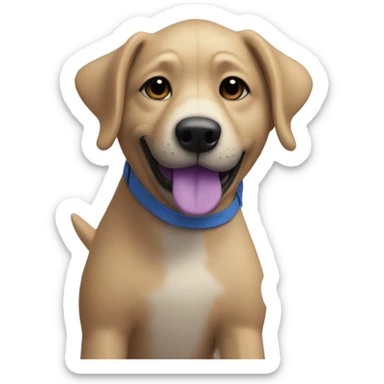 blue flowers with purple dog sticker