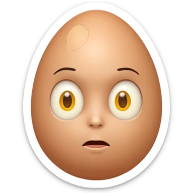 À White egg with human features sticker
