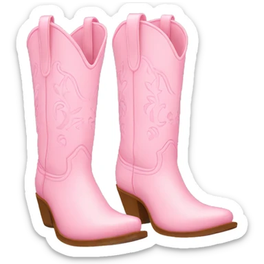 pastel pink cowgirl boots sticker