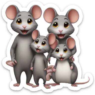 3 mice family picture sticker