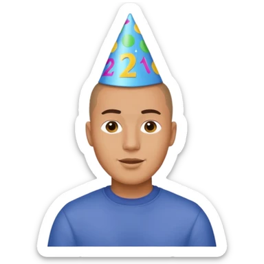 21st birthday buzz cut man sticker