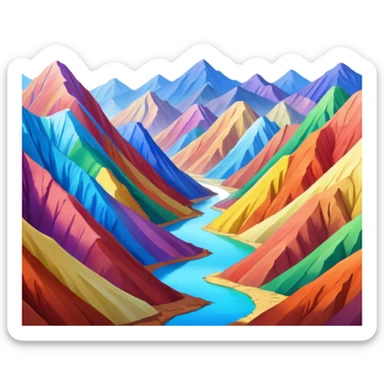 Still life, hyperrealistic, mircodetailed, very colorful, rainbow mountains in China, render, 4k hd professional quailty, must not include any emoji icons, must have no emoji faces, no human figures, must not be poor quailty sticker