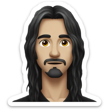 a goth long haired young man  sticker