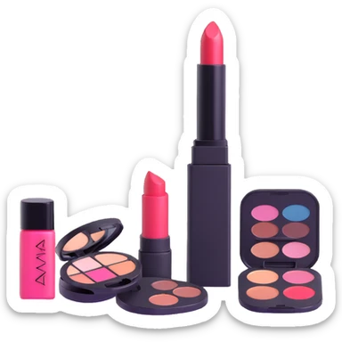 AVON makeup set with lipstick, eyeshadow palette, and mascara sticker