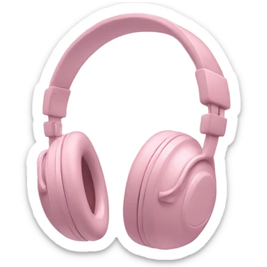 Headphones in pastel pink sticker