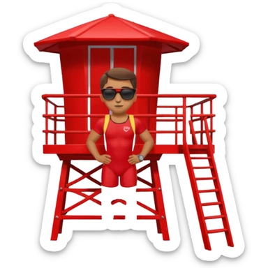 Lifeguard at watch tower sticker