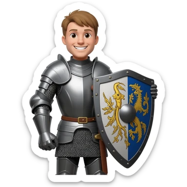 happy knight medieval sticker