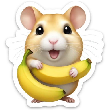 hamster eating banana  sticker