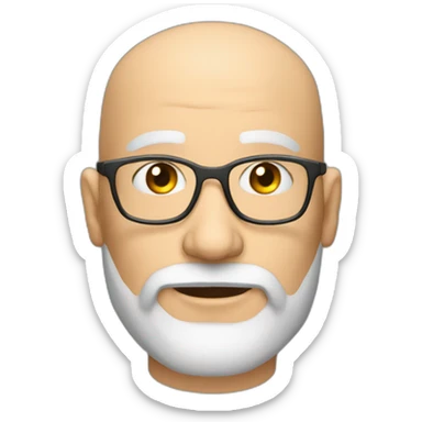 Senior 40 years old Mechanical designer bald, few bearded without lens sticker