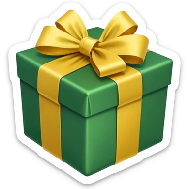 GREEN PRESENT WITH YELLOW BOW sticker