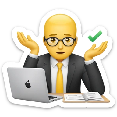 I want to make man's emoji. He is working at Venture Capital and has a lot of work. He is yellow man.  sticker