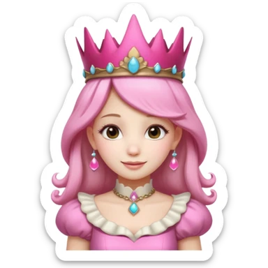mushroom princess portrait, head and shoulders only, pink mushroom crown, elegant fantasy dress collar, warm smile, 3D cartoon, mobile game icon style, clean background, no text, no watermark
 
 sticker