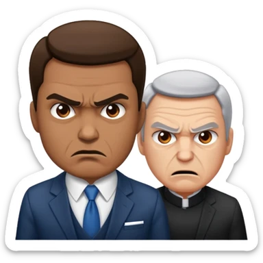 minister vs. celebrity, as if they were fighting sticker