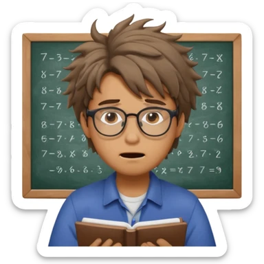 super stressed out guy doing math sticker