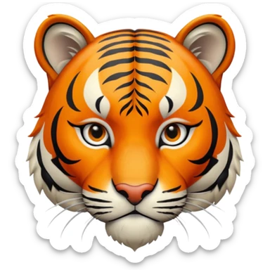 Tigre adulto feroz con la cara mas real no de caricatiraen la cima  sticker